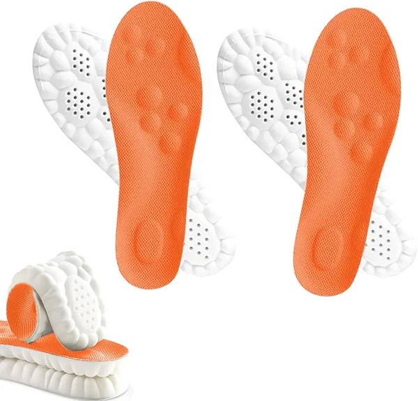 Steppers Massage Insoles for Men Women,4D Cloud Soles Memory Foam Insoles,Steppers Shoe Inserts,Shock-Absorbing Foot Support,Comfort Breathable（2 Pairs (Men 9.5-10.5/ Women 10.5-11.5)