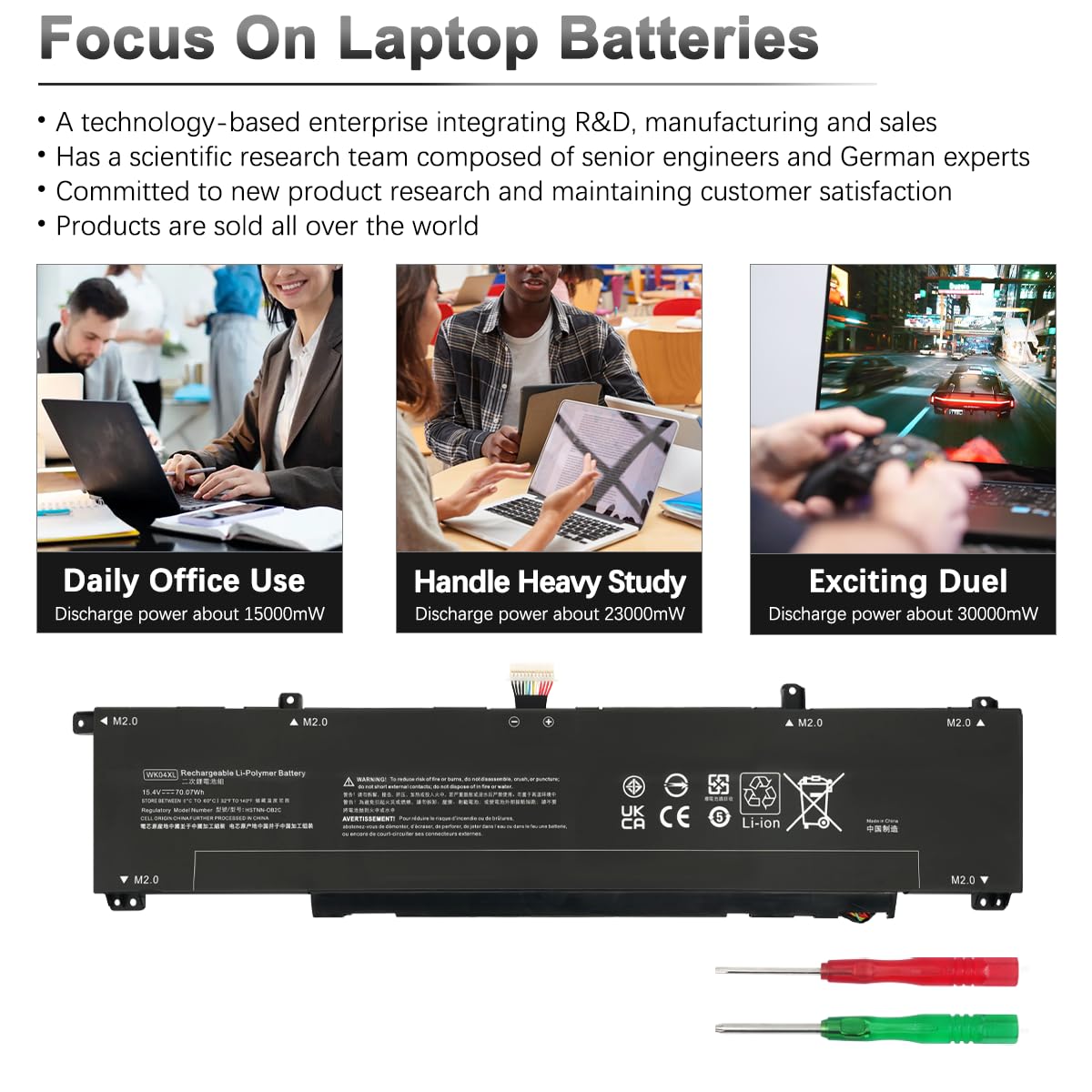 15.4V 70.07Wh WK04XL Laptop Batería para HP OMEN 16-C 16-B Victus 16-D 16-E 15-FA0029TX 16-D0001UR 16-D0002NA 16-D0000NC 16-D0001UR 16-D0002NA 16-D0004NL Series WK04070XL M39179-005 M38822-171