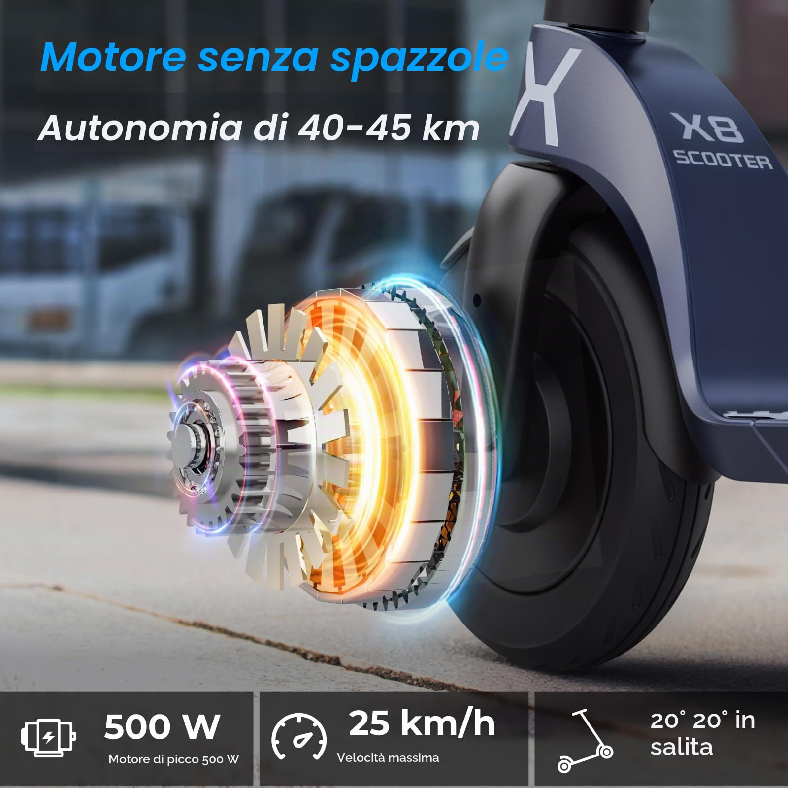 HX X6 Monopattino Elettrico Adulto triplo Pieghevole,Scooter elettrico portatile a zaino,Batteria Rimovibile,350W,25km/h,20-40KM,Display LCD,APP,Doppio Freno,Ruota piena da 5.5'',3 velocità