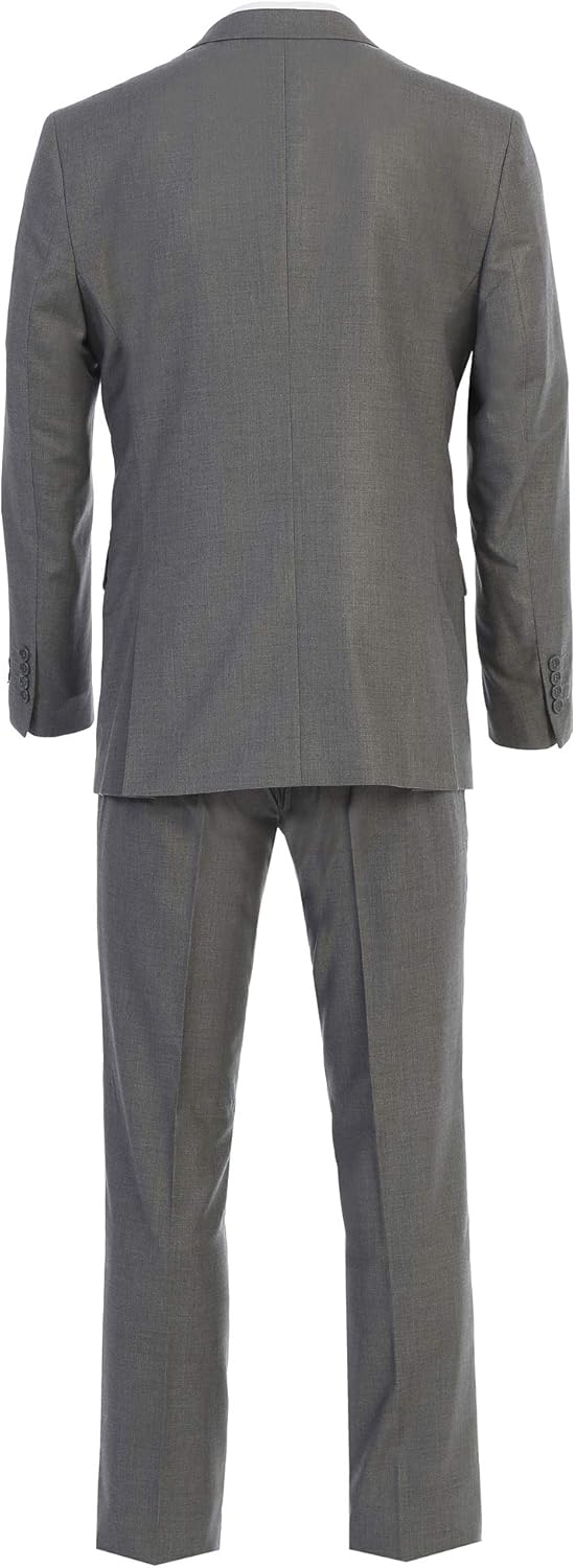Elegant Men's Modern Fit Three Piece Two Button Suit - Many Colors (48 Regular, Gray)