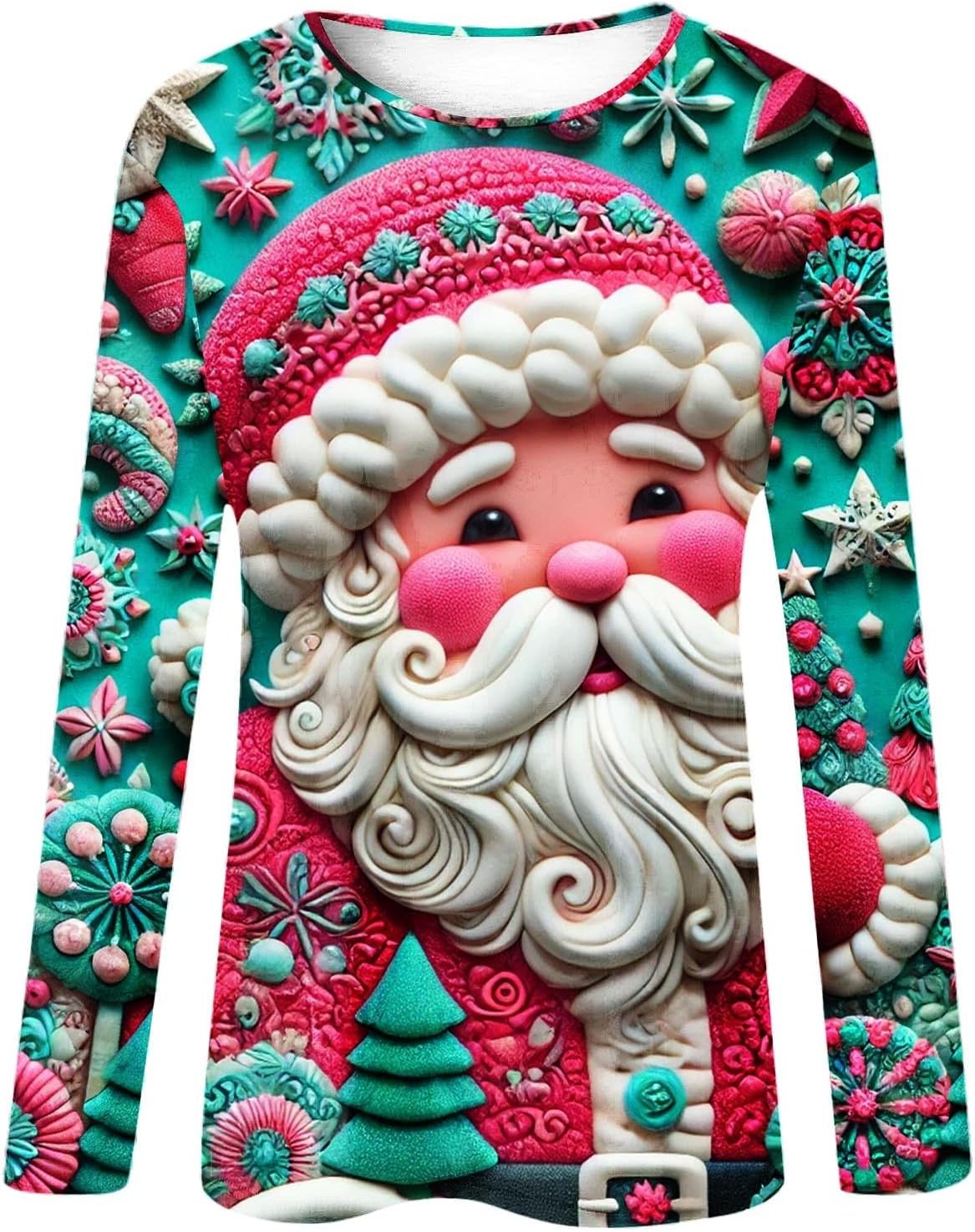 Tiorhooe T-shirts De Noël Pour Femmes Chemise Mignonne D'arbre De Noël Femmes Tee-shirt Imprimé Graphique, A-rouge, M