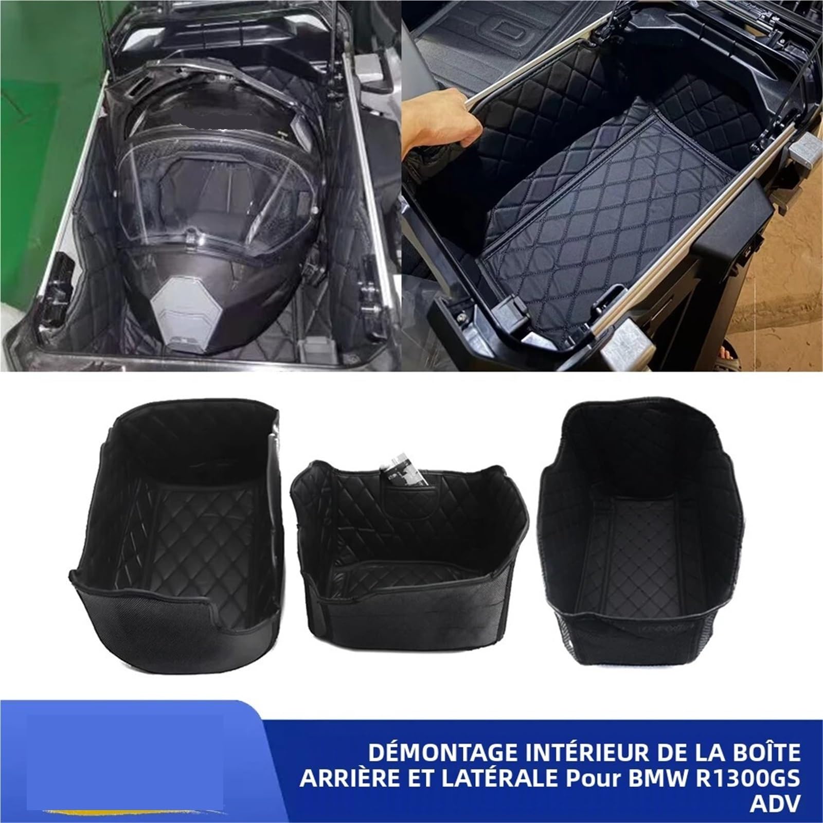 Tappetino di Carico Per Bmw R 1300GS Avventura Rivestimento di Bagagliaio | Fodera Per borsa da sella Per motocicletta Fodera morbida Per borsa da sella Scatola laterale(1 SET Black wire)