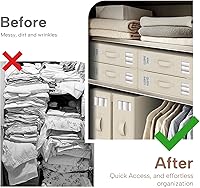 Vista 2 de Criusia Organizadores y Almacenamiento de Sábanas, Paquete de 4 Organizadores Plegables para Armario de Ropa Blanca – Soporte de Ropa de Cama