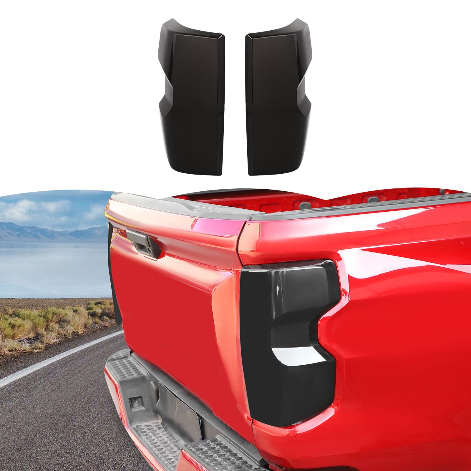 RT-TCZ Smoked Black Tail Light Lamp Cover Guard Trim Decoration Exterior Accessories for Chevrolet Chevy Colorado 2023 2024 2025