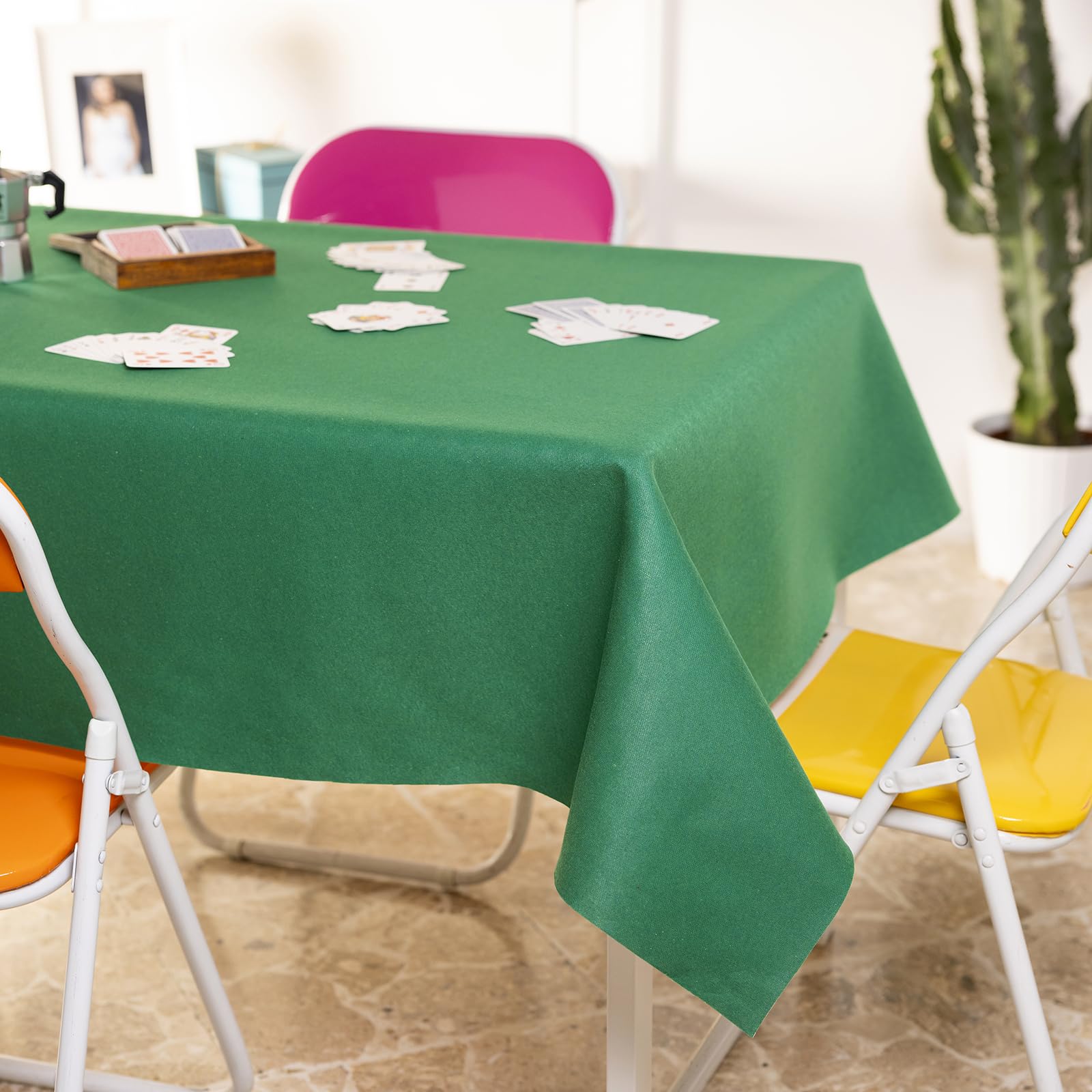 PARAMAISON Tovaglia Panno Verde Game, Copritavolo Gommato Antimacchia, Tappeto da Gioco Quadrato, Pillow Poker | 140x450cm