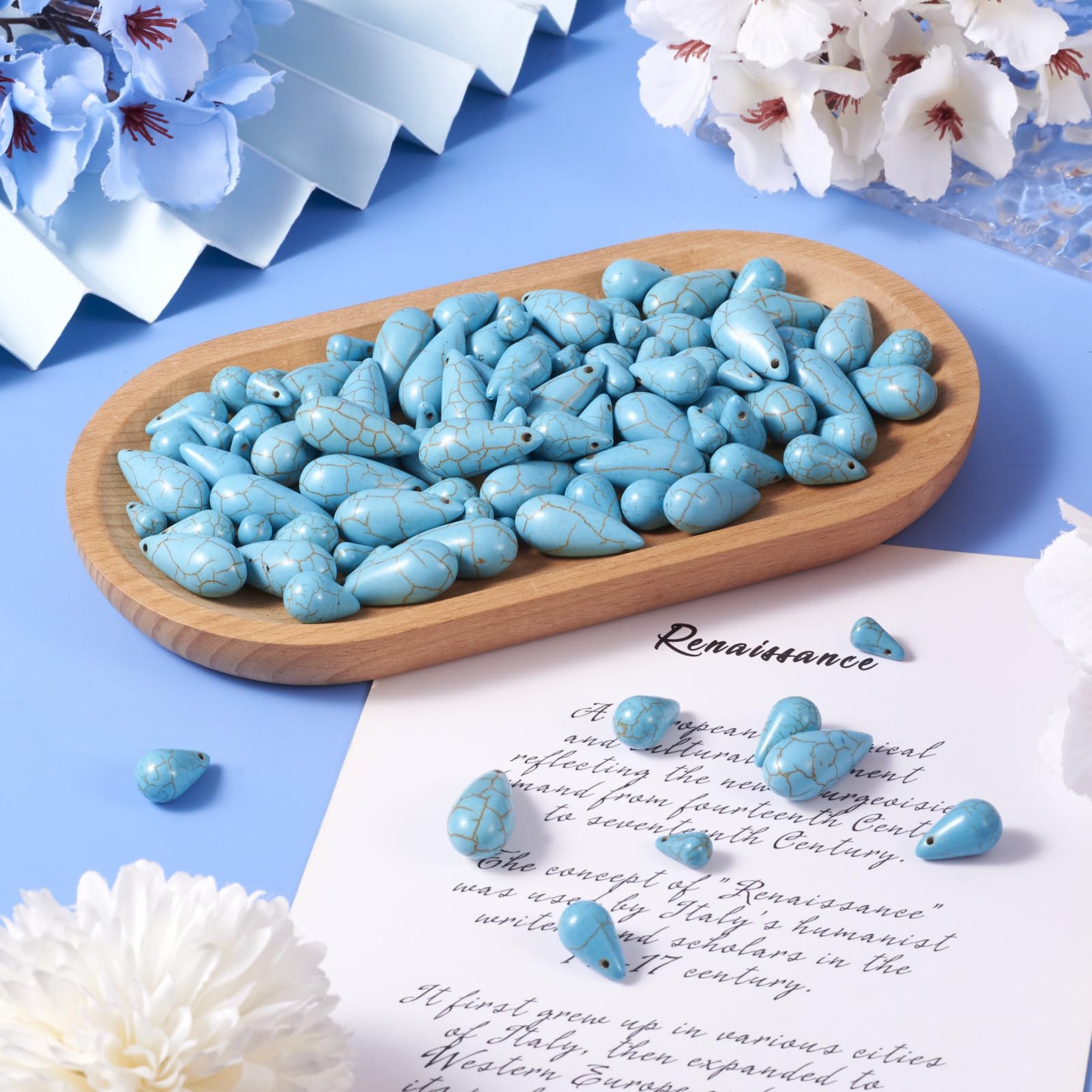 260 Perline Di Cristallo Turchese Blu | 5-8mm Forate | Per Bracciali, Collane Fai Da Te - Foto 11