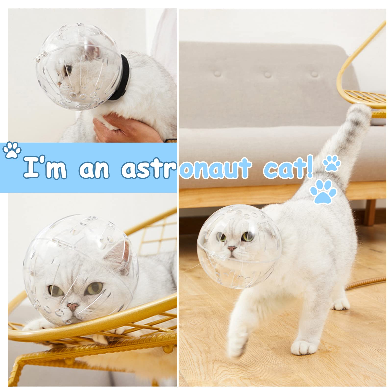 CHPPEY Cat Muzzle with Nail Clippers Trimmer Set - Cat Adjustable Hood, Breathable Anti Bite Muzzles Prevent Cats from Biting and Chewing, Safety Prevent for Small Pets Grooming.