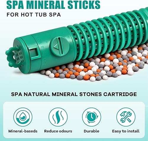 Miniatura 6 de Paquete de 2 varillas minerales de repuesto para filtro de rana mate  Cartucho mineral de spa precargado para jacuzzis y spas, se adapta a la