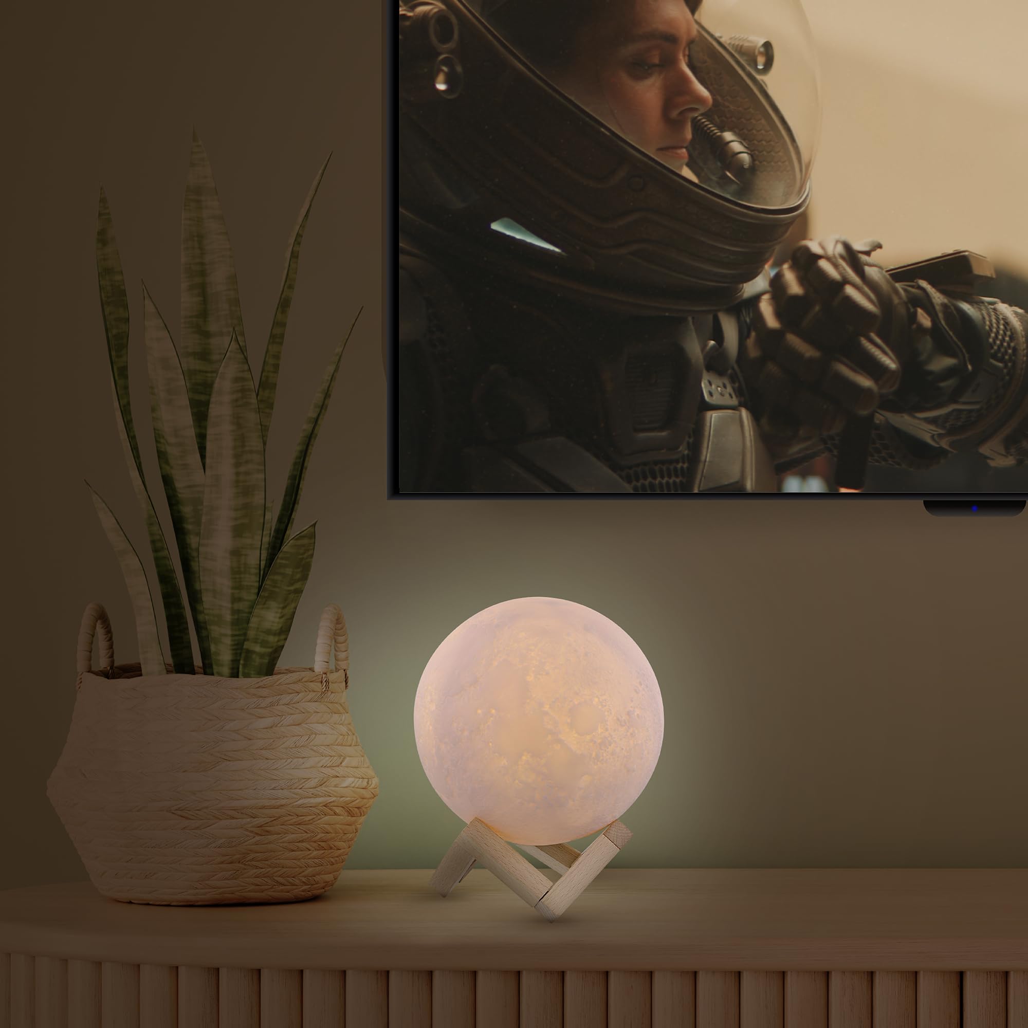 T'NB - Altoparlante Bluetooth luminoso con design Moon, leggero, compatibile con tutti gli smartphone - Multicolore