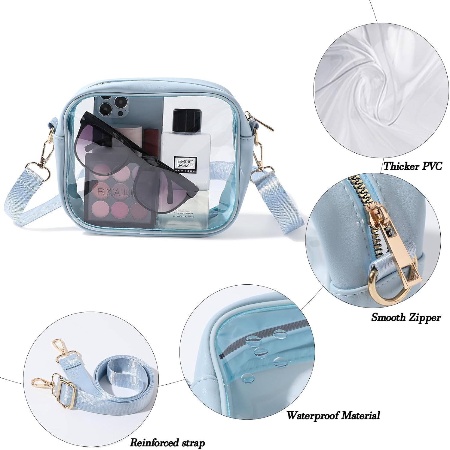 TOBVZOO Clear Bag Stadium Approved, Crossbody Transparent Bag for Concerts Sports Events, Purses for Men & Women - Image 5
