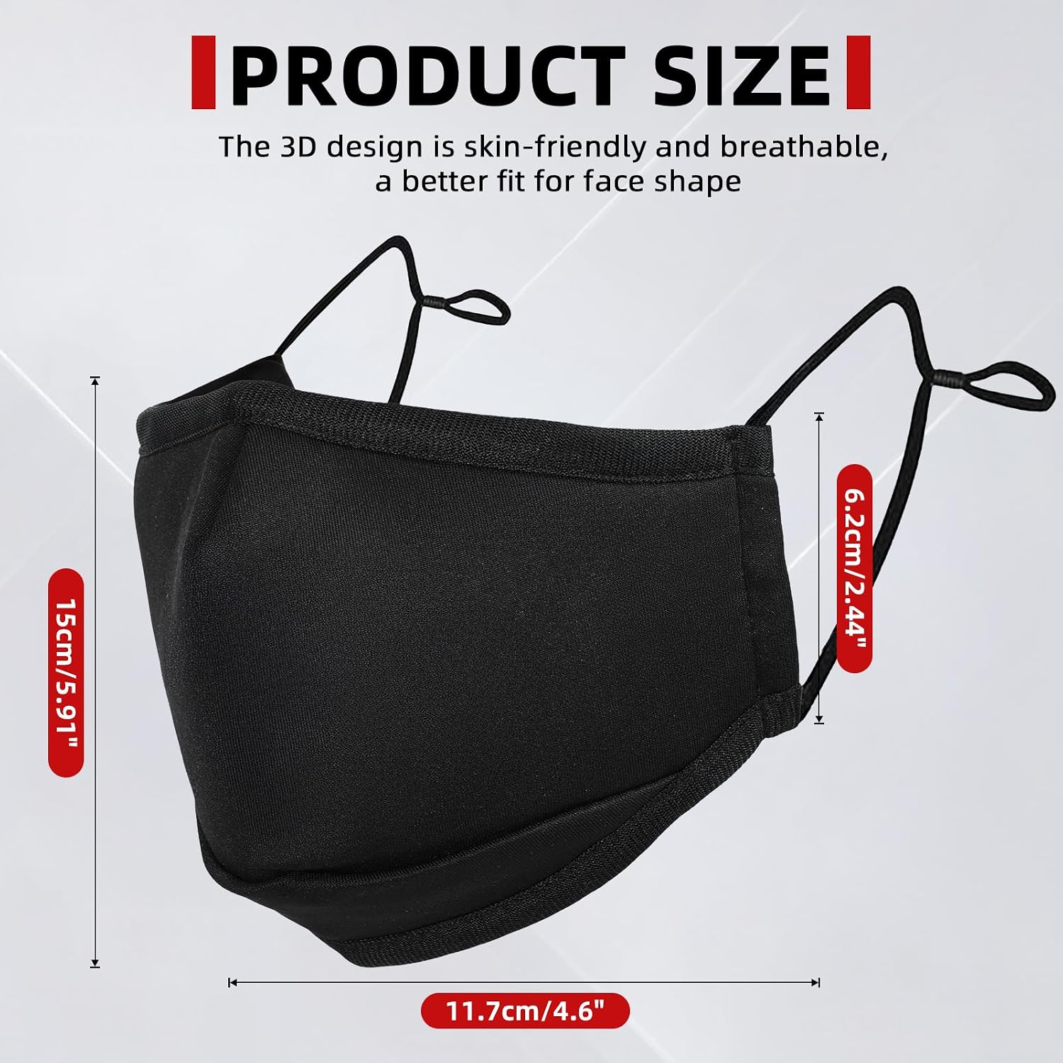 Cloth Face Mask 3-Ply Cotton Soft Washable Reusable Face Mouth Mask Comfortable Breathable Mouth Covering with Adjustable Ear Protection Loops and Filters for Women and Men