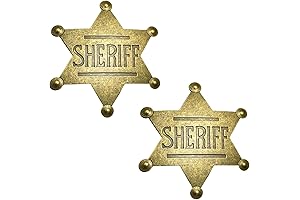 2 Pack 2.6 Inch Mental Western Sheriff Badge for Kids Party Favors...