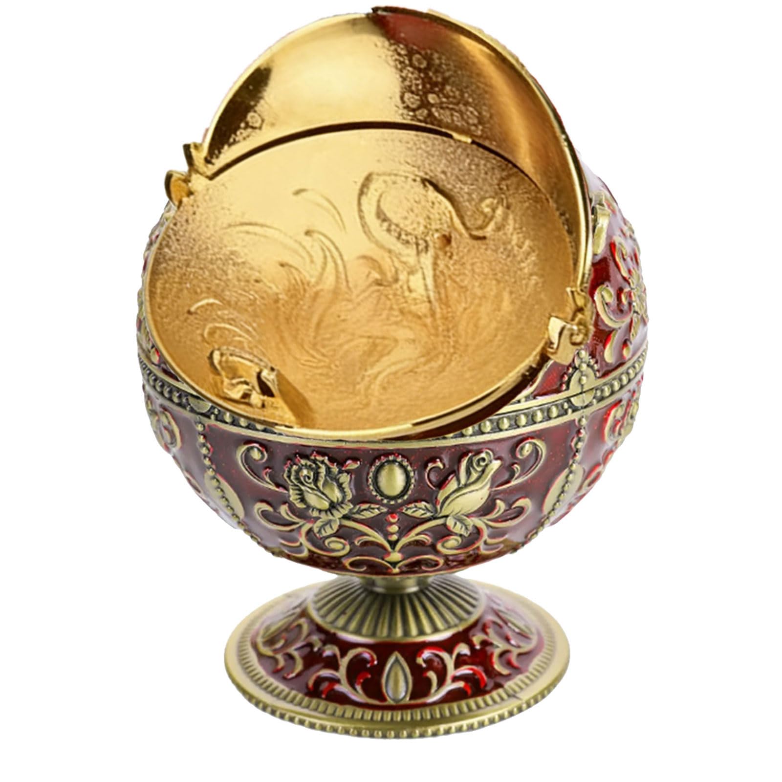 Uqezagpa Modern Metal Ball Ashtray for Home Stylish Design Prevents Ashes Scattering Decorative Holder Artistic Metal Home Decors