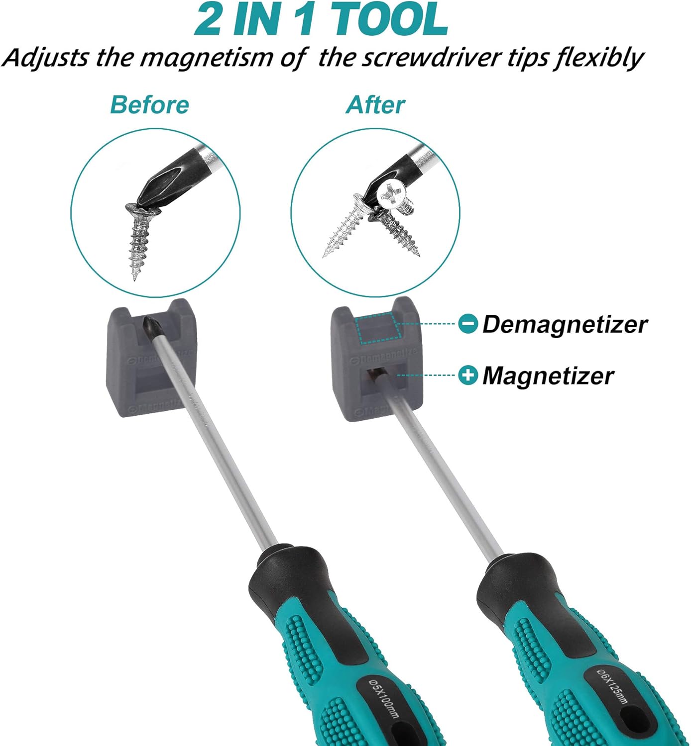 Magnetic Screwdriver Set 10 PCS,5 Phillips and 5 Flat Head Precision Screwdriver,Professional Cushion Grip and Non-Slip for Repair Home Improvement Craft,Green - Image 6