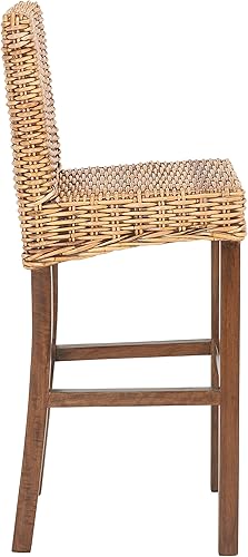 Miniatura 5 de Safavieh Home Tobie Taburete de bar de ratán marrón miel lavado 30 pulgadas, 0