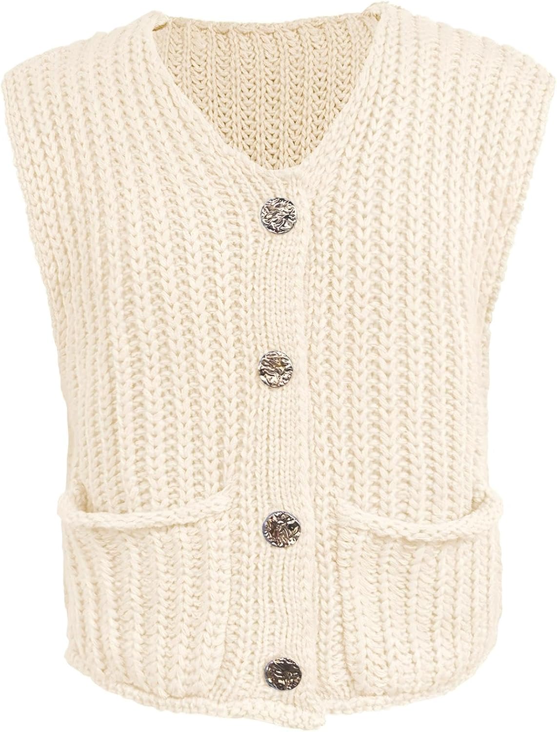 Girl's Christmas Sweater Vest Kids Red Sweater Vest V Neck Crochet Cardigan 2025 Fall Winter Vest, 5-14 Years - Image 8