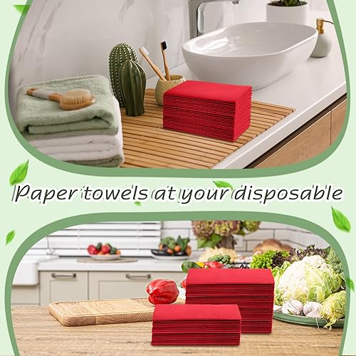 Miniatura 6 de 150 servilletas de papel desechables de tela de 16 x 16 pulgadas, toallas de mano de papel desechables para baño, servilletas decorativas de boda,