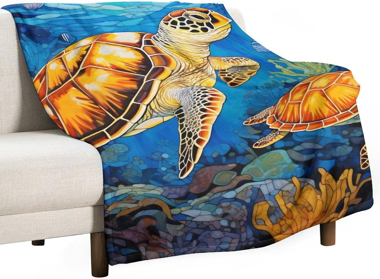 Sea Turtles Funny Throw Blanket Soft All Season Blankets Warm for Couch Sofa Bed Decor 40"x60"