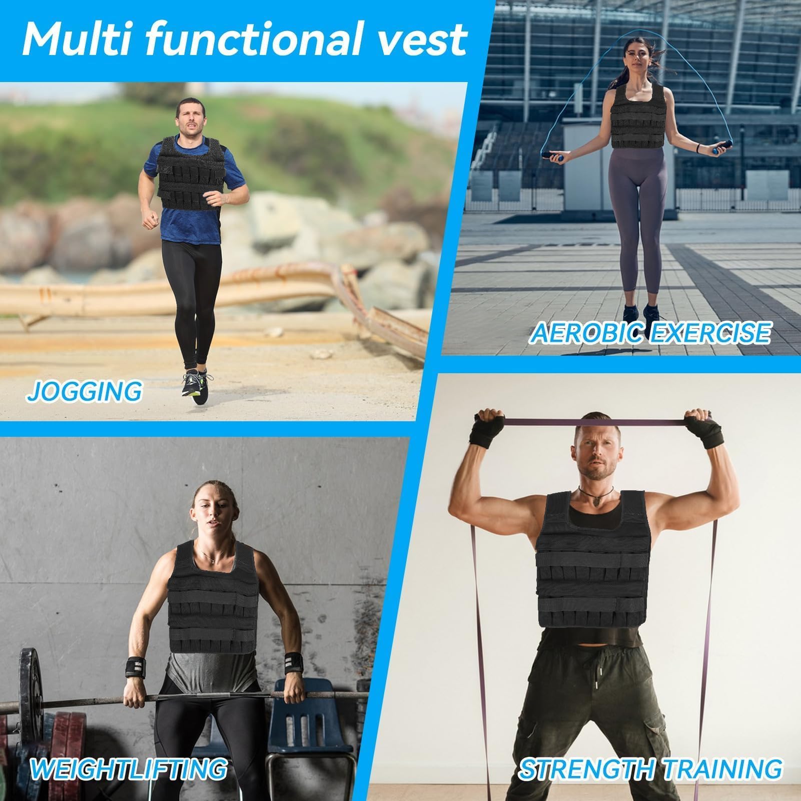 Gewichtsweste (keine Gewichte), verstellbare Gewichtsweste aus Netzstoff, Sandsack, Sport, Laufen, beschwerter Plattenträger für Krafttraining, Fitness, Muskelaufbau