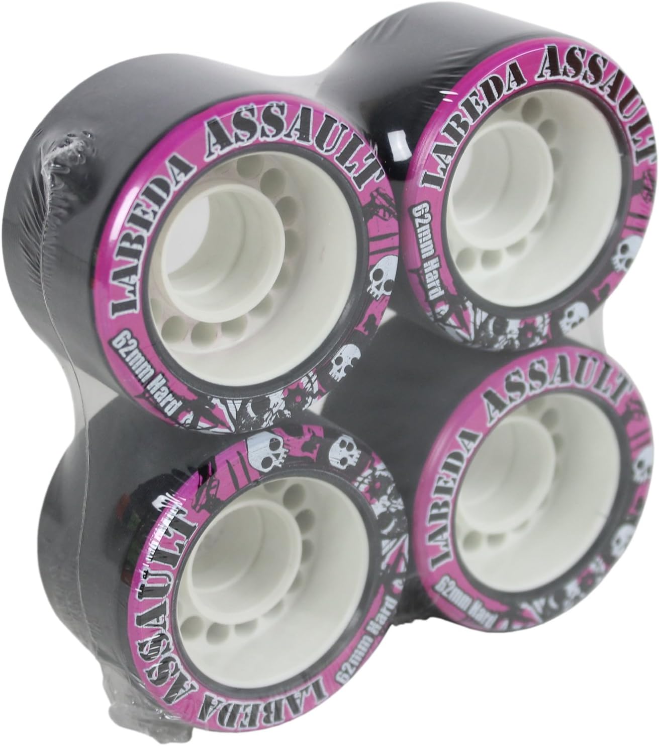 Quad Wheels Speed Jam Derby Roller Skate Assault Hard Slim 62mm 4-Pack