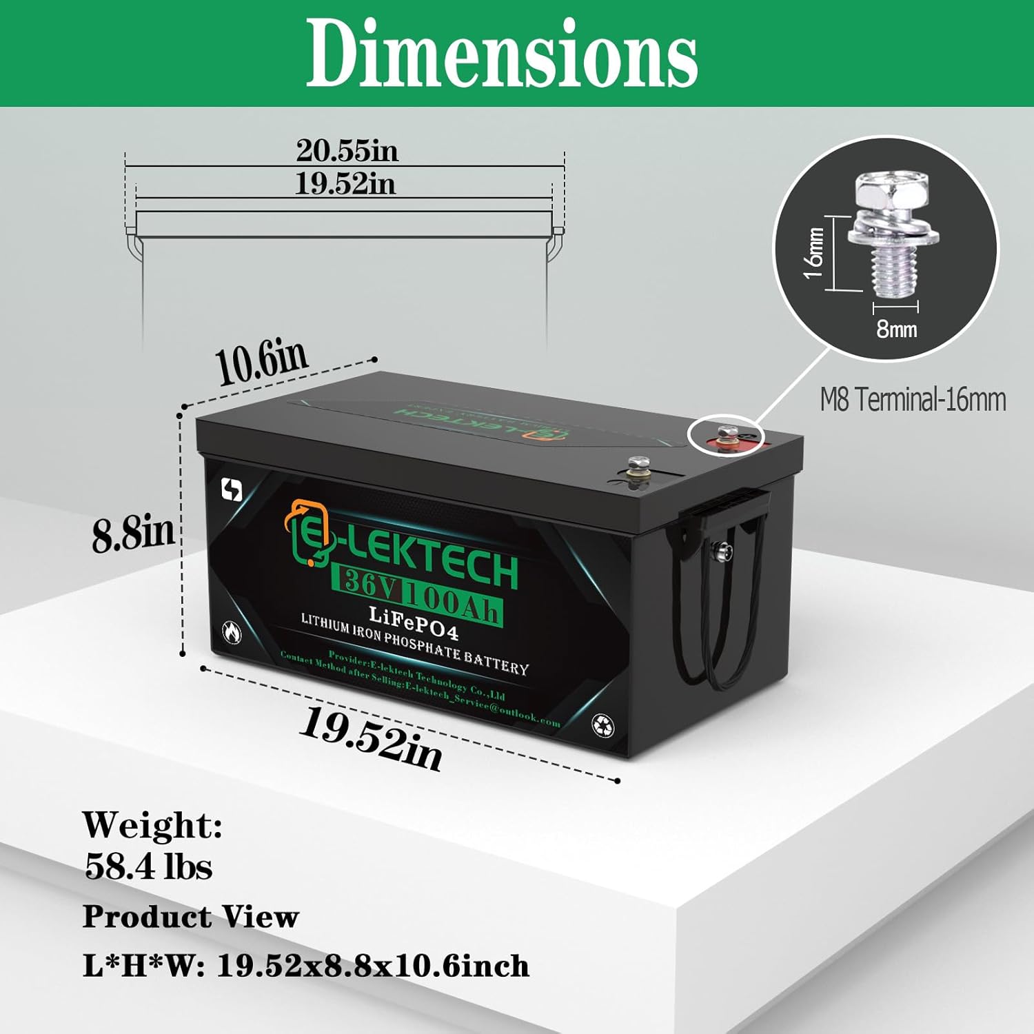 36V 100Ah Lithium Golf Cart Battery with Charger & Monitor, 36V LiFePO4 Battery Built-in 200A BMS, 10 Yrs Lifespan for Golf Carts - Image 3