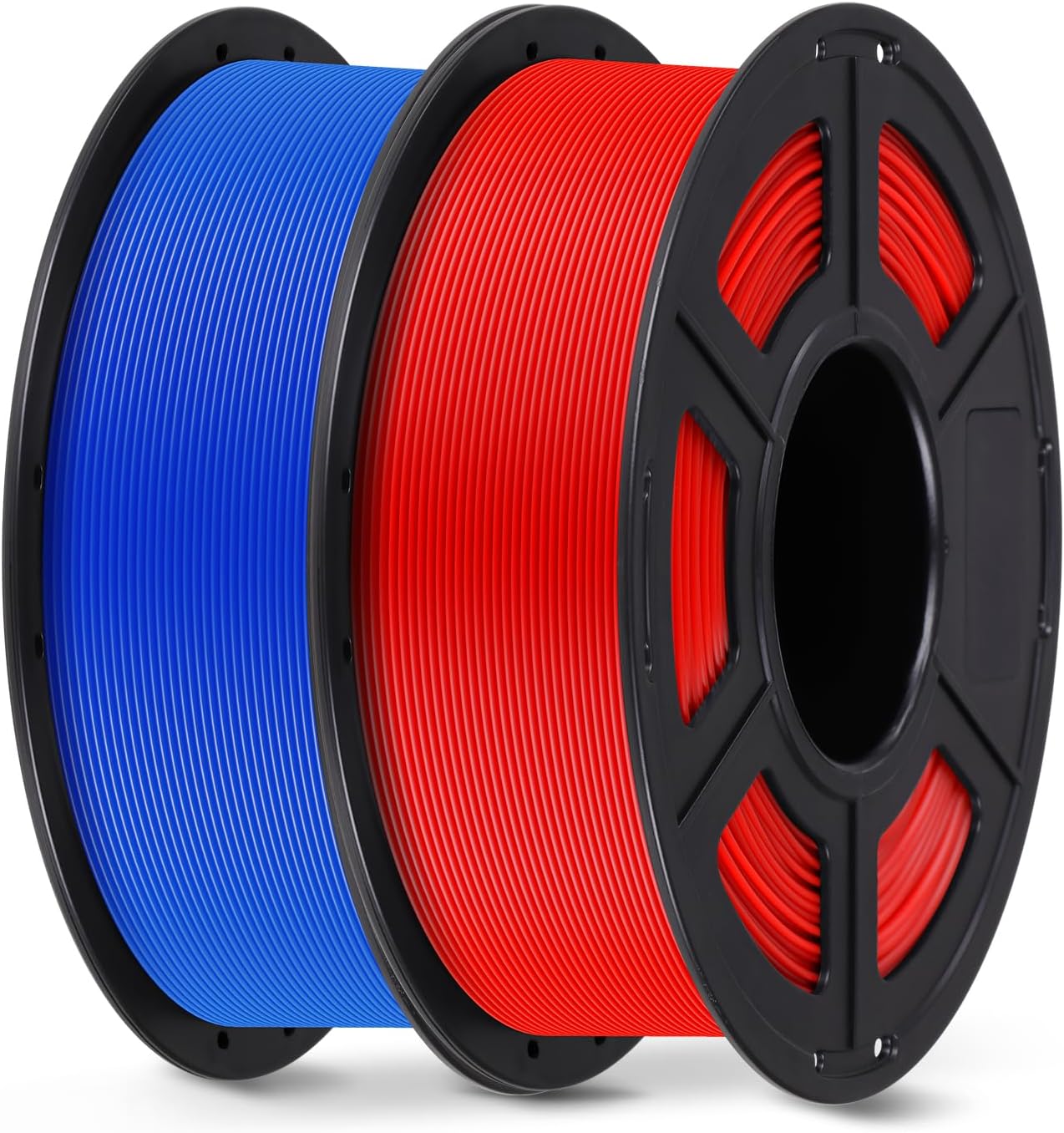 ANYCUBIC PLA Filament 1.75mm Bundle, 3D Printing PLA Filament 1.75mm Dimensional Accuracy +/- 0.02mm, 1KG Spool (2.2 lbs), 2KG Blue + Red