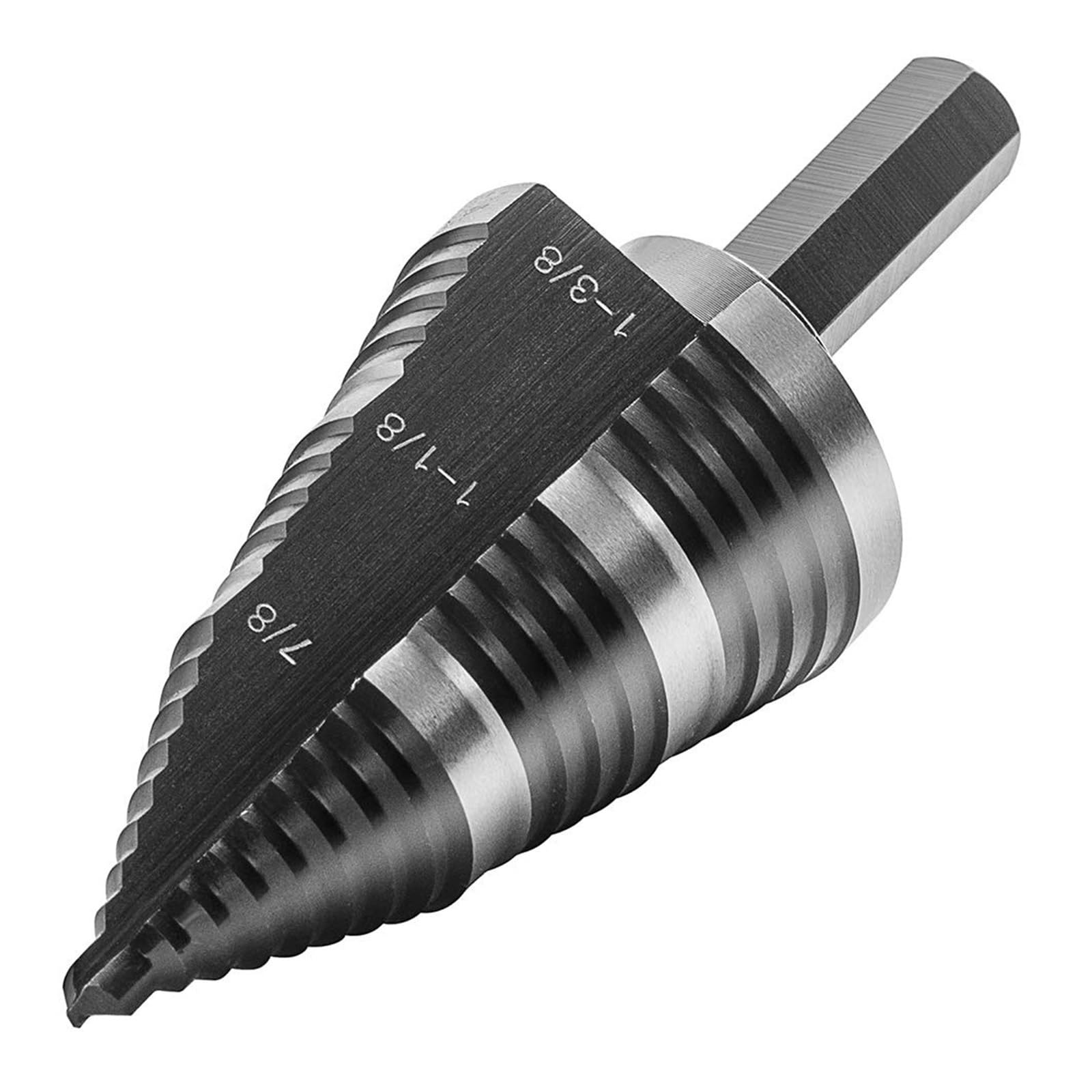 Herramienta de vástago hexagonal broca escalonada titanio HSS cobalto M2 | Broca de impacto de tamaño 7/8"-1-3/8" for perforación de metal