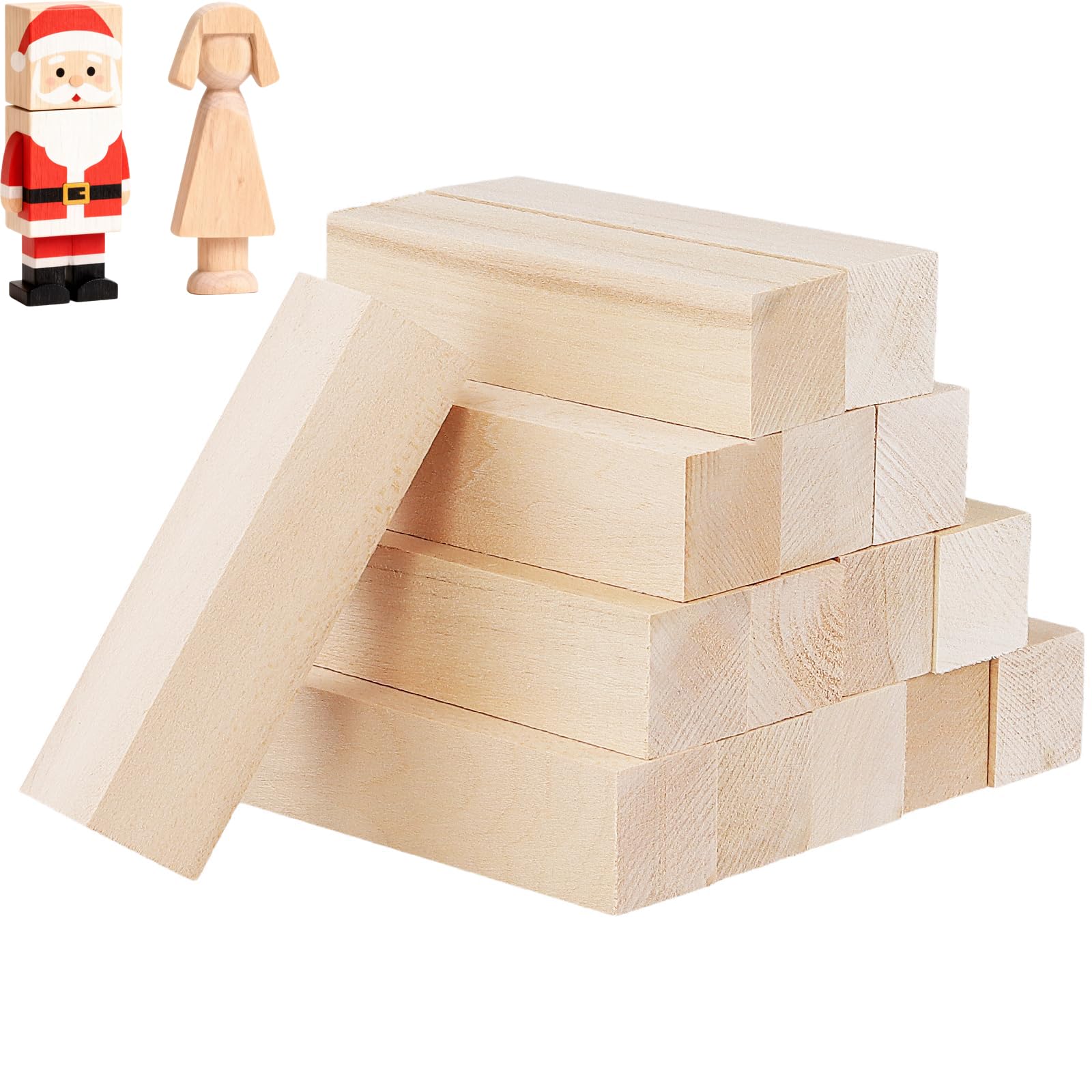 HONYUET 15 Pcs 10 x 2.5 x 2.5 cm Basswood Carving Blocks, 4 x 1 x 1 Inch Wood Whittling Blocks for DIY Crafts