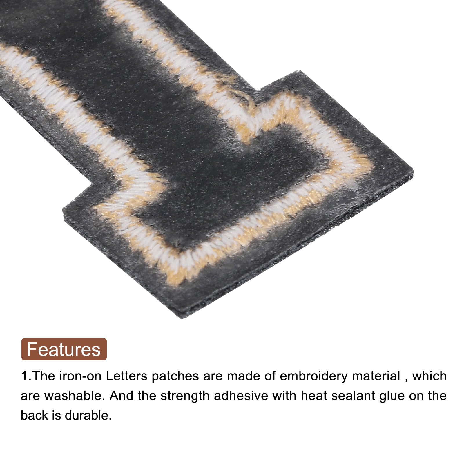 MECCANIXITY Parches de letras en T de leopardo para planchar con borde negro, parches bordados de 6 cm, proceso adhesivo termofusible para reparación de ropa, mochila, jeans, paquete de 3