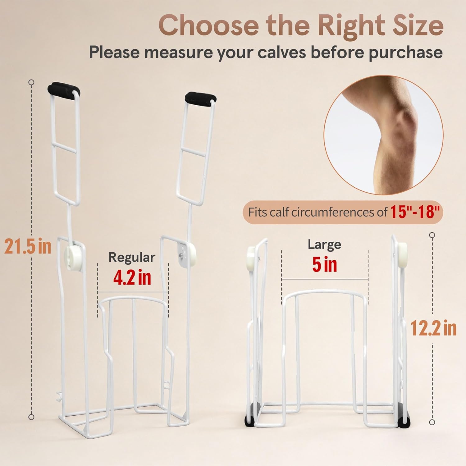 Wide Compression Sock Aid for Swollen Legs, Bariatric Stocking Donner Device for 15"-18" Calf - No Bend Sock Helper Tool for Seniors & Limited Mobility Putting on Compression Socks