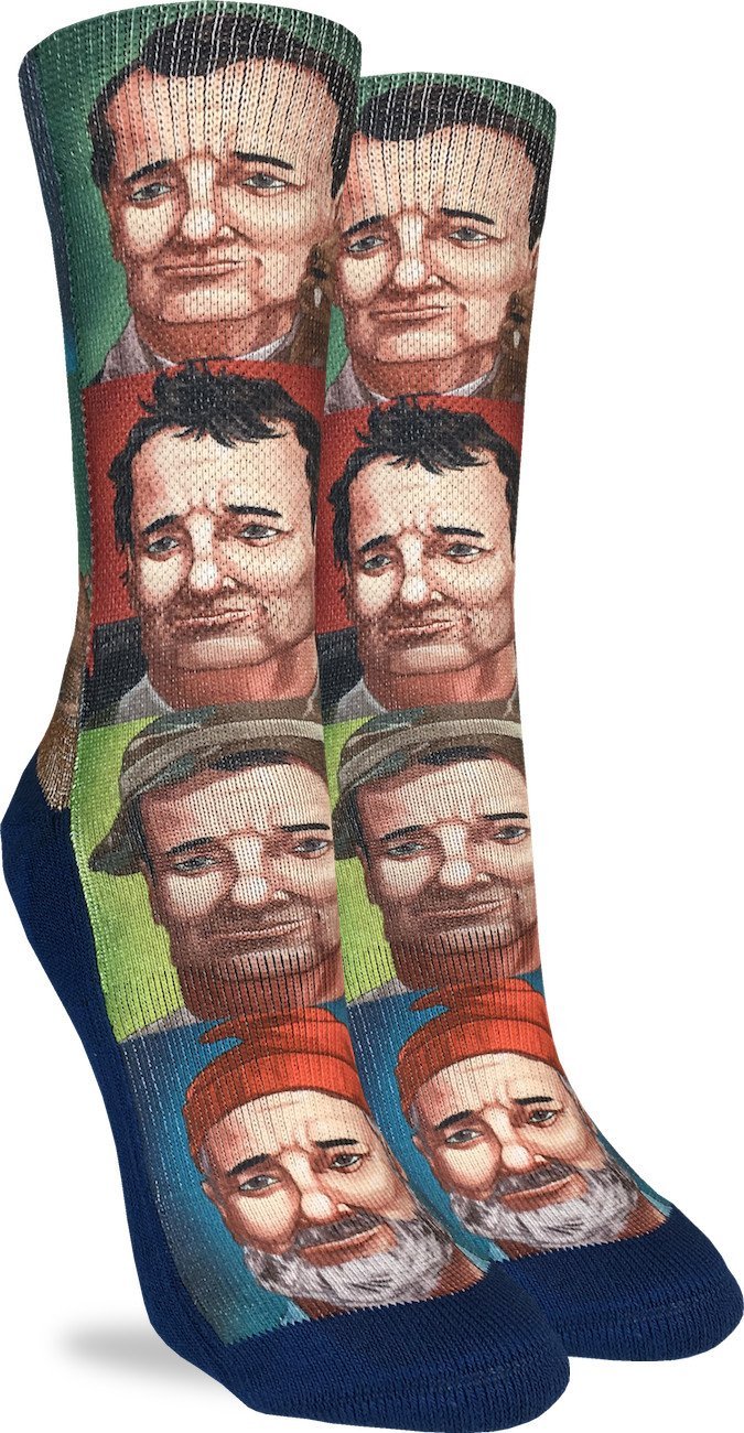 Good Luck Sock Women's Bill Murray Crew Socks - Blue, Adult Shoe Size 5-9