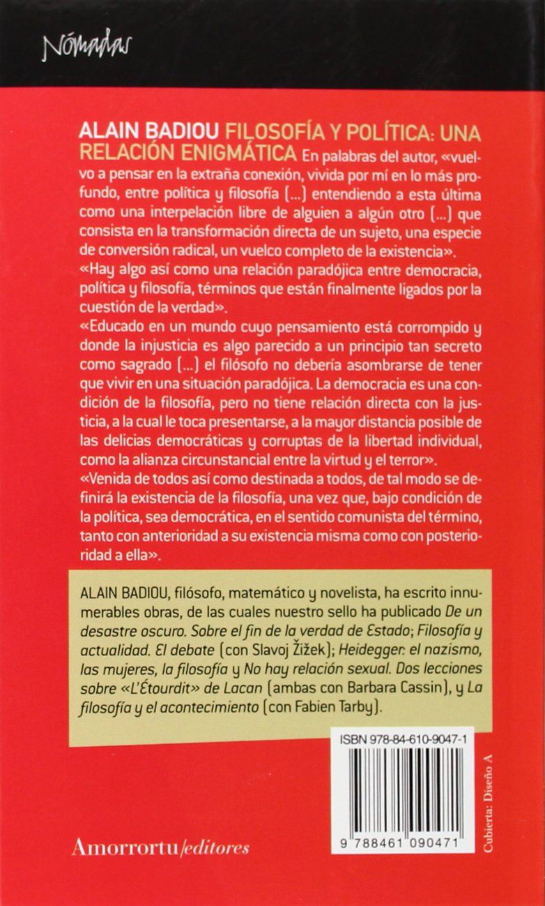 Filosofía Y Política. Una Relación Enigmática: Philosophie et politique (Nómadas)