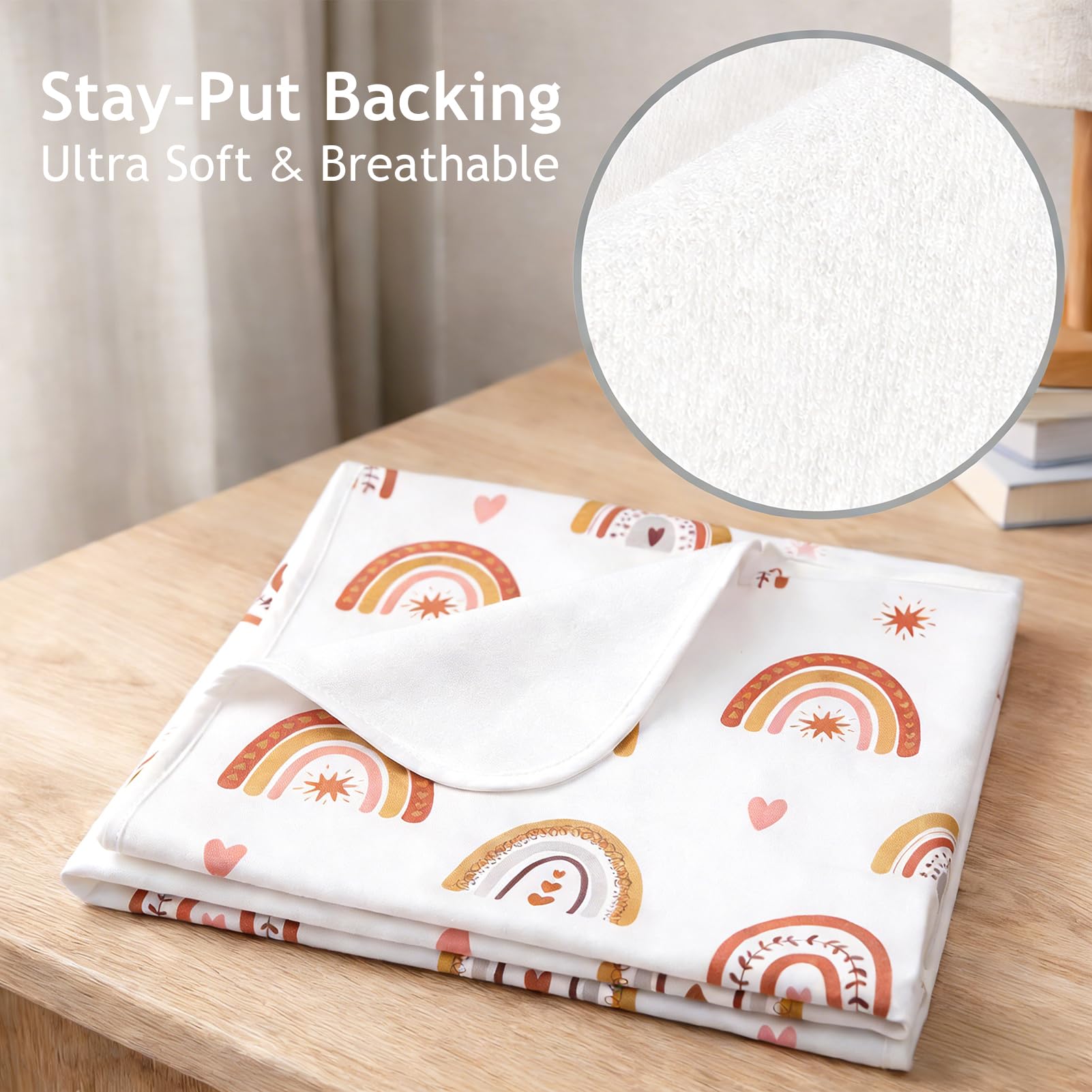 ROCCED Almohadilla de Cama para bebé, Impermeable, Lavable, Reutilizable, de 31 x 40 Pulgadas, Protector de colchón Grande para niños pequeños, Almohadillas para incontinencia, para niños, Adultos y