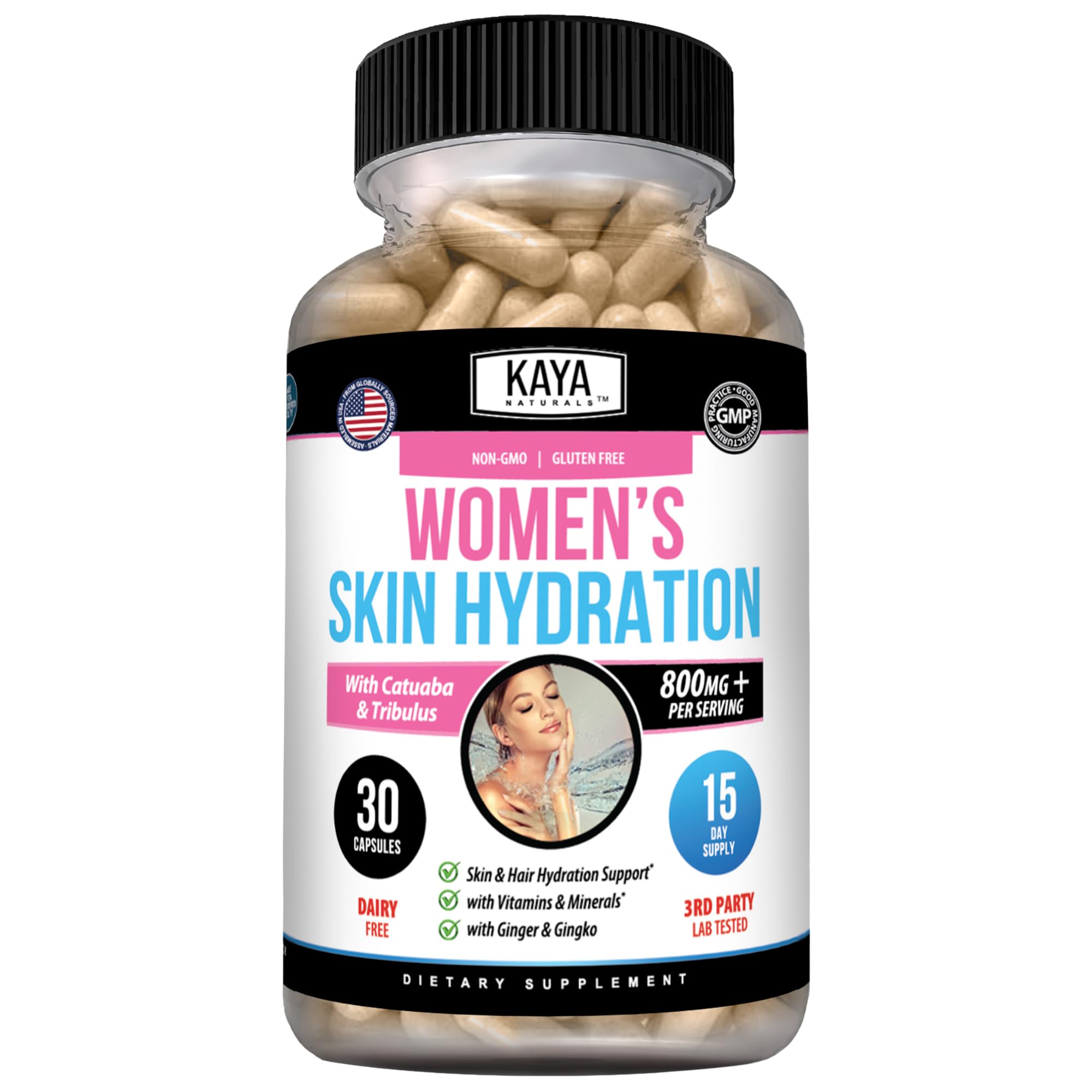 Kaya Naturals Women’s Hydration & Wellness Support with Zinc, 30 Capsules
