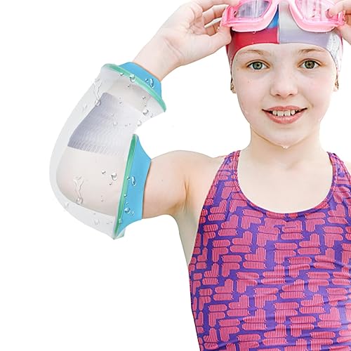 SUPERNIGHT Funda impermeable para codo infantil para ducha, protector de brazo superior para nadar y bañarse, funda de vendaje hermética