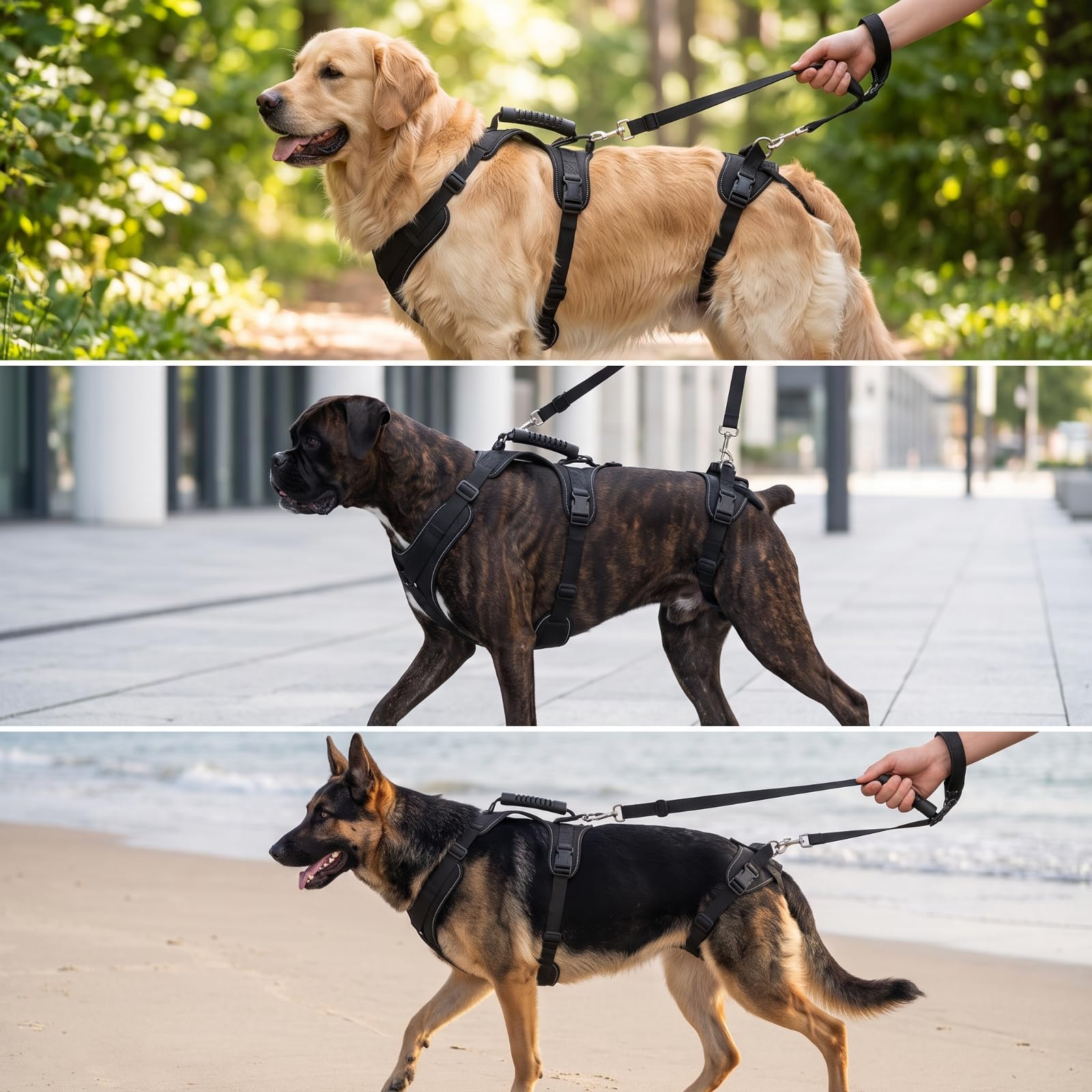 reflektierend Hebehilfe für Hunde, L, Schwarz, Color to 1