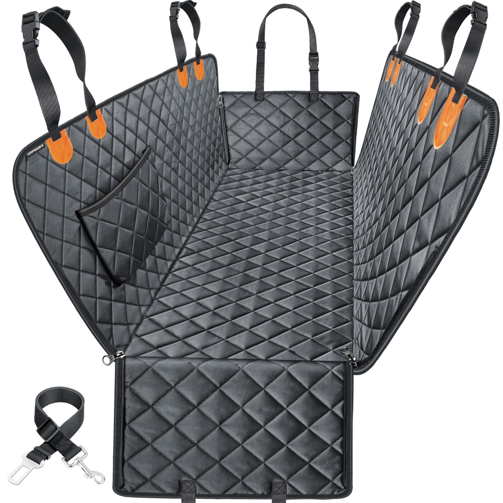 URPOWER Dog Car Seat Cover for Pets 100% Waterproof Seat Cover Hammock 600D Heavy Duty Scratch Proof Nonslip Durable Soft Back Seat Covers for Full Size Trucks