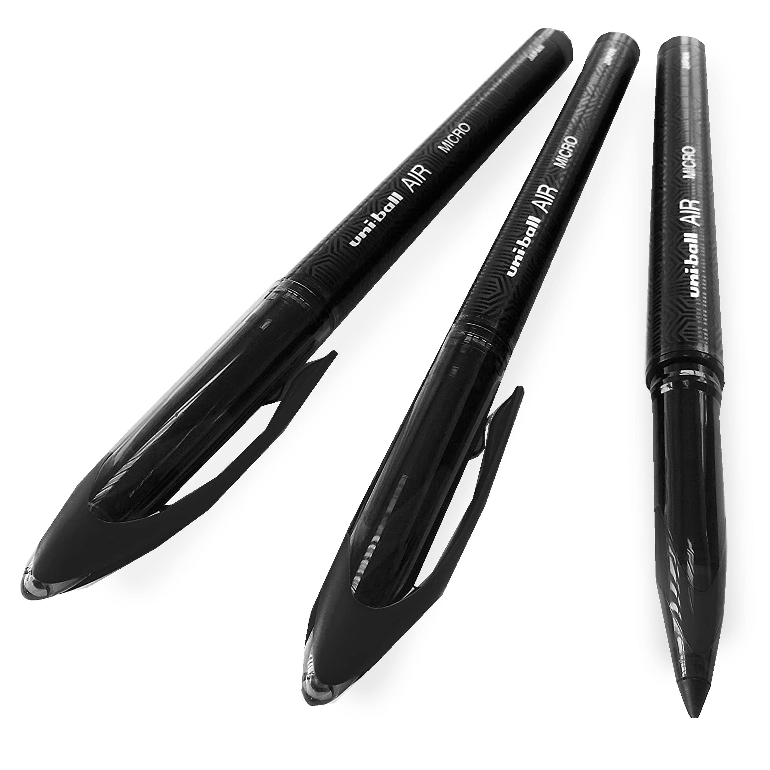 POSCAUni-Ball AIR Micro - 0.5mm Fine Rollerball - Box of 12- Black - UBA-188-M