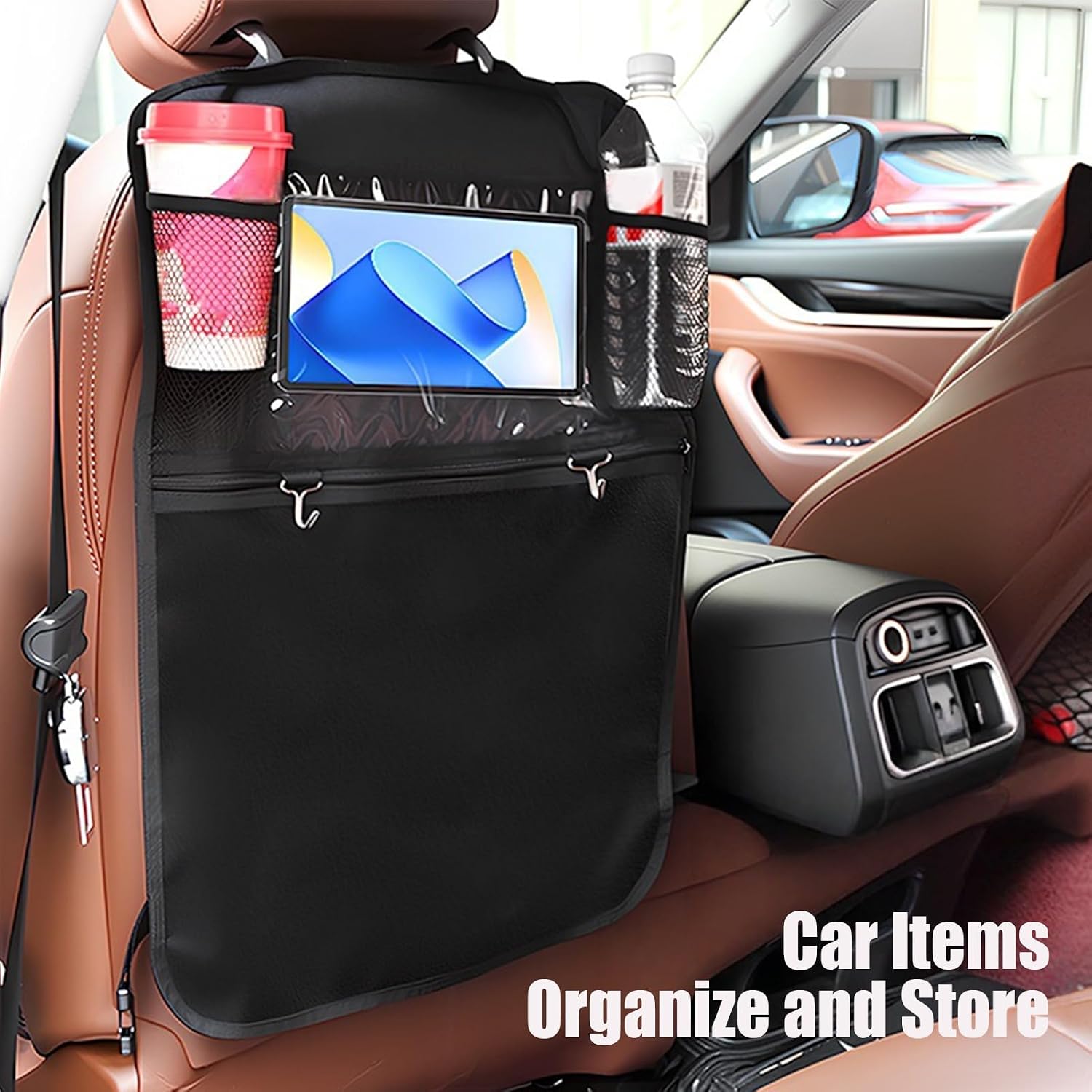Automotive Seat Back Organizers with Tablet Cup Holder image 2
