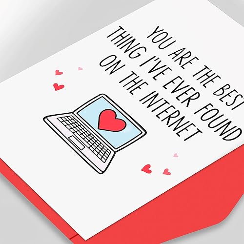 Miniatura 5 de popmazing Tarjeta de aniversario divertida para novio novia, Regalo de tarjeta de San Valentín de citas por Internet, Best Thing I've Ever Found on