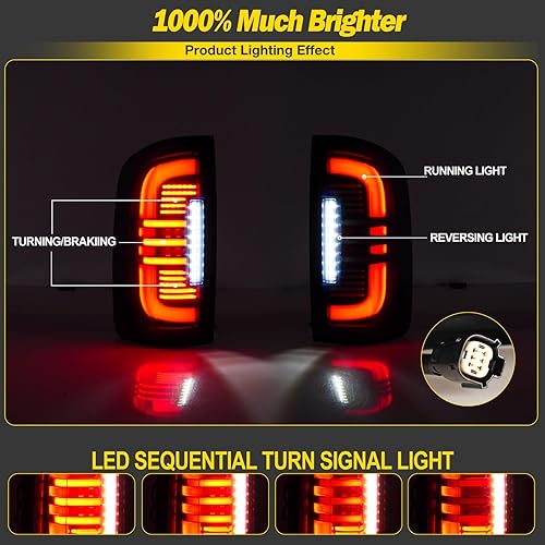 Miniatura 3 de AUTOWIKI Luces traseras para Chevy Colorado 2015-2022 - LED completo con señal de giro secuencial, luz trasera para Colorado 15-22 con lámparas de