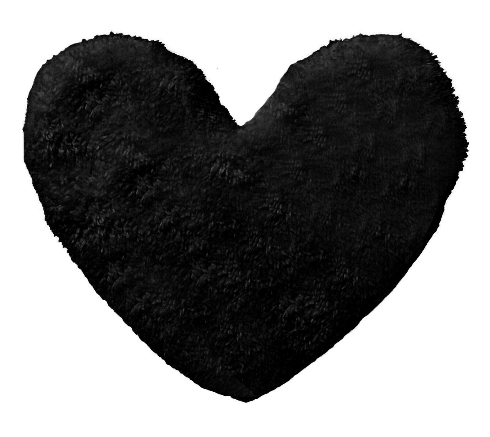 AMBERLINNEN LTD Teddy Fleece Heart Shape Cushion Soft Comfortable Home Decor/Gift Idea 30cm (Black)