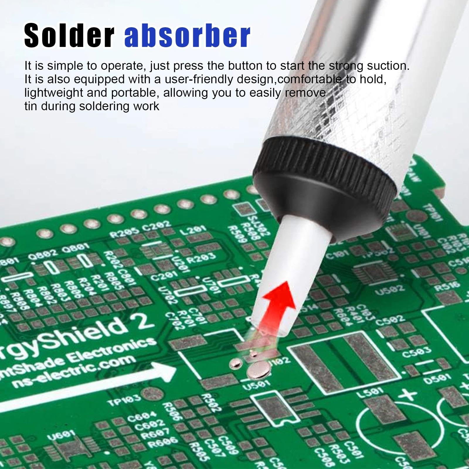 Pompe A Dessouder, 3 Pièces Pompe à Vide à Dessouder, Outil De Suppression De Soudure Avec Embout Antistatique Detachable Desoldering Pump 98903205