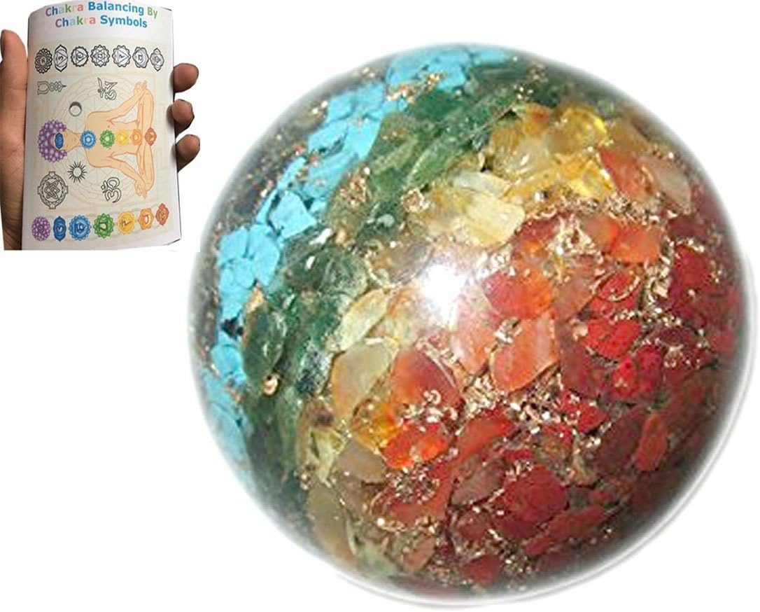 New Chakra Layer Gemstone Orgone Sphere Ball Chakra Unique Cleansing Crystal Gemstones Copper Metal Mix Rare Healing Positive Energy Tetrahedron Sacred Geometry Memory Concentration Meditation Boll