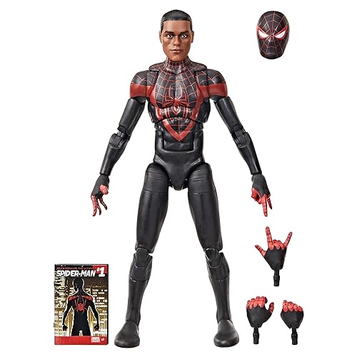 Marvel Legends Series Ultimate Miles Morales, Spider-Man Comics-Inspired Collectible 6-Inch Scale Action Figure with Character-Sized Comic Accessory