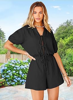 Amazon.com: Fixmatti Casual Rompers for Women 2025 V Neck Short
