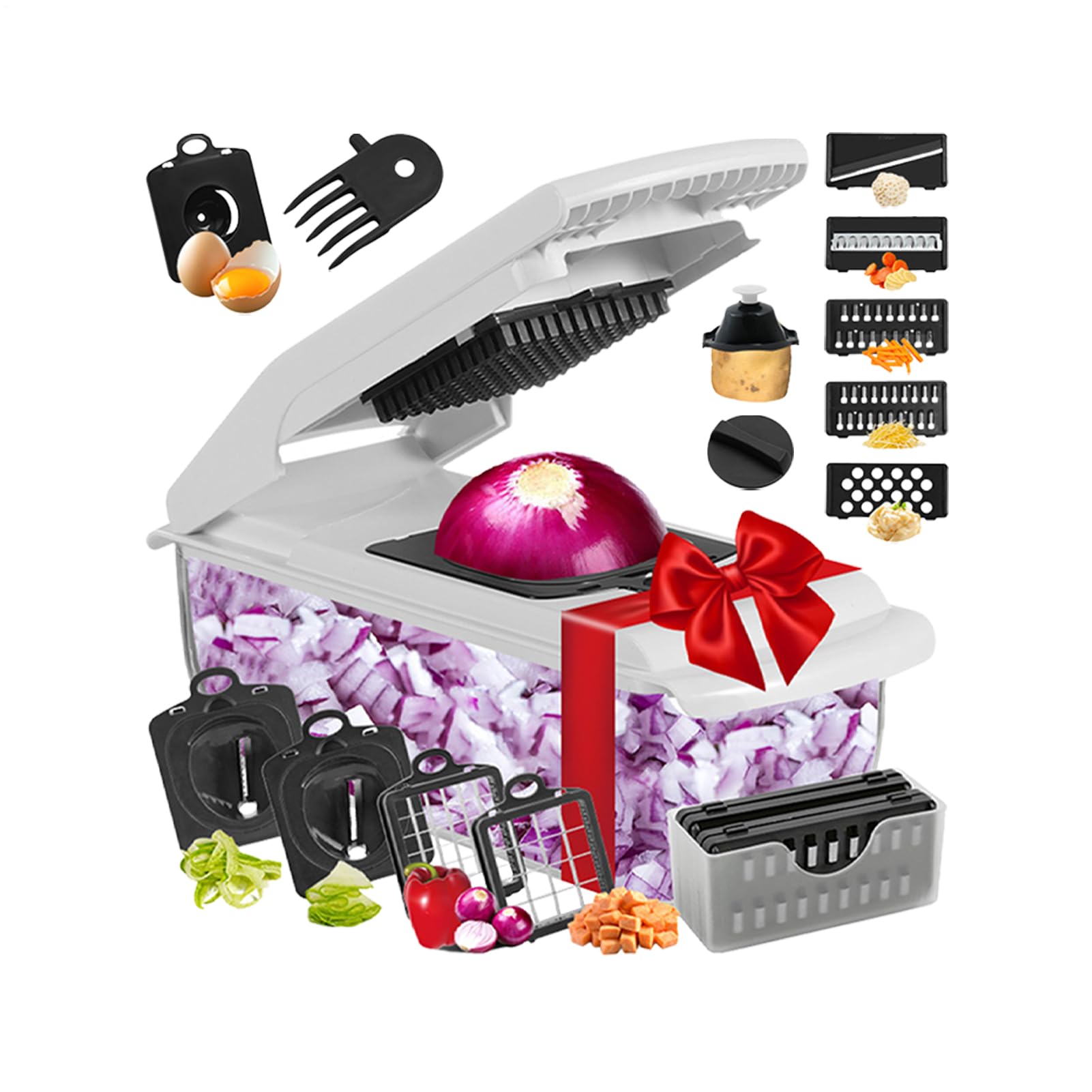 Mueller Pro-Series - Picador de verduras todo en uno, 12 cuchillas, cortador de mandolina para