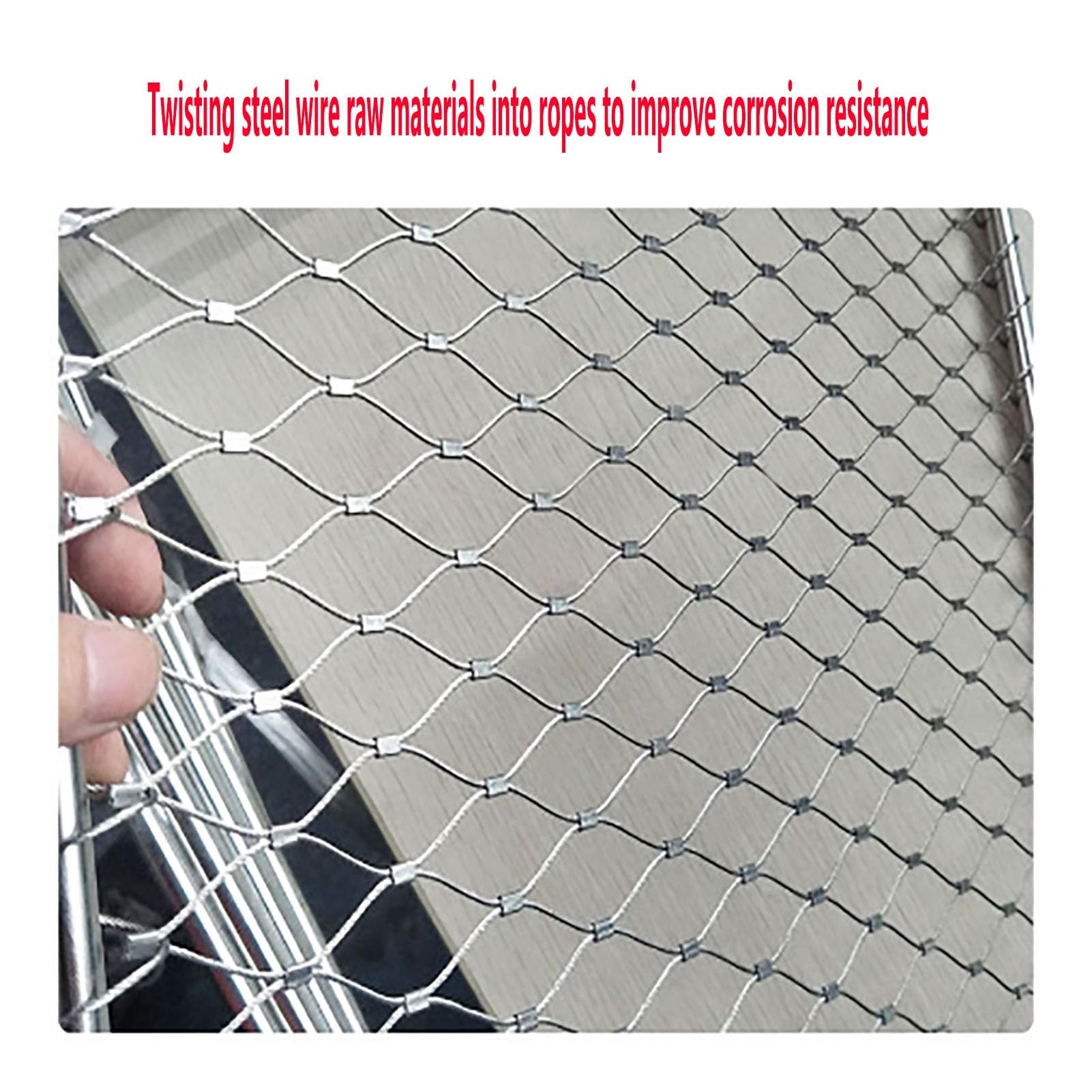Rete metallica intrecciata in acciaio inossidabile, tessuto hardware flessibile, rete di riempimento per balaustra elastica per gabbie per animali e pollame, rete di sicurezza, durevole e versatile
