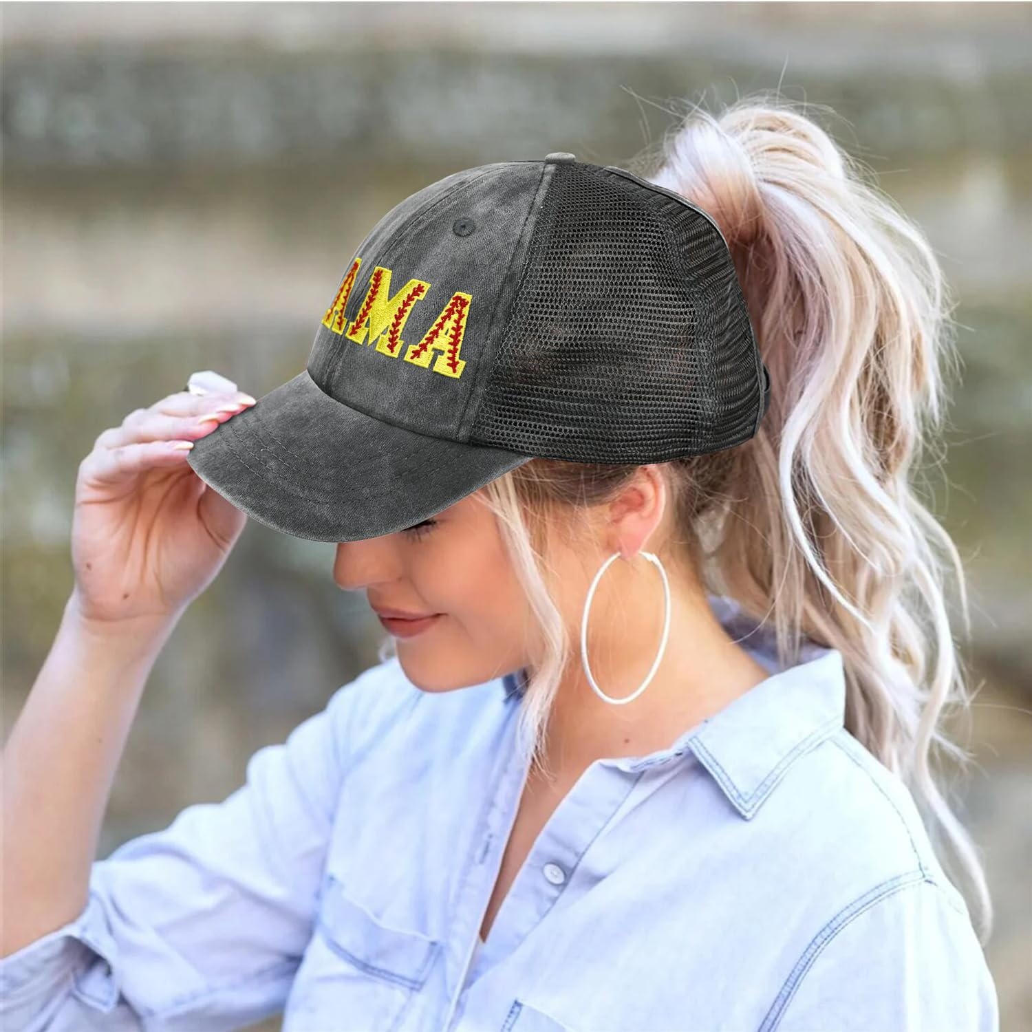 Mama Trucker Hat Mothers Day Birthday Gifts for Mother Mom Mama Embroidered Adjustable Washable Baseball Cap