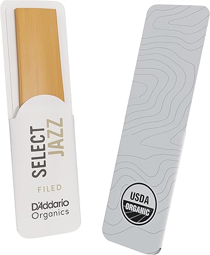 Miniatura 5 de D'Addario Organic Select Jazz - Cañas de saxofón alto, selladas individualmente, 3 medianas, paquete de 10